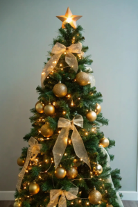 Grey Joyful Christmas Tree Festive Decor Poster template