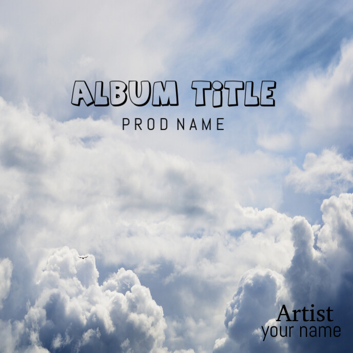 Grey Joyful Cloud Album Cover Template | PosterMyWall