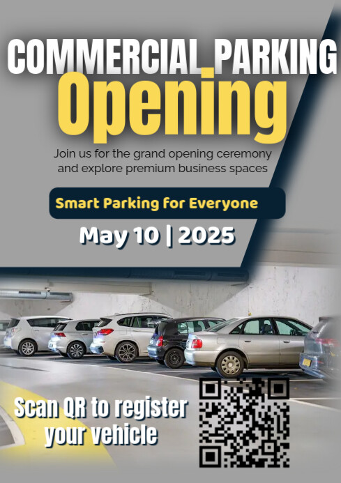 Grey Joyful Commercial Park Opening A2 template