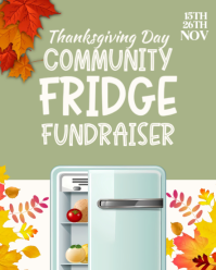 Grey Community Fridge Fundraiser Instagram Portrait Template - Page 1
