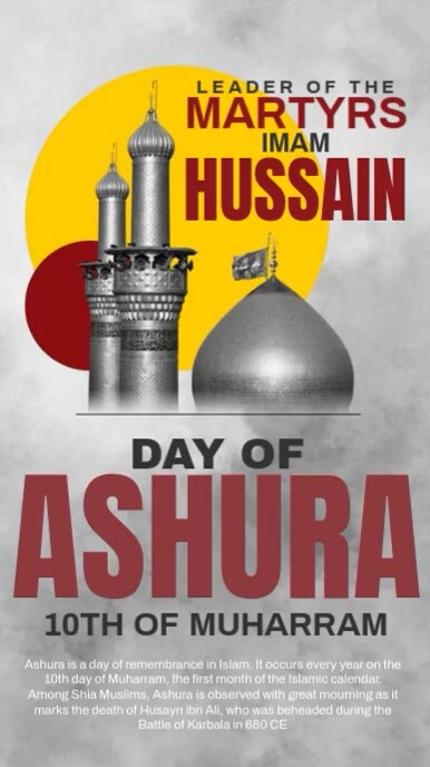 Grey Joyful Day Of Ashura Instagram Story Instagram-verhaal template