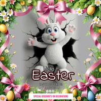Grey Joyful Easter Celebration Instagram Post Video Instagram-Beitrag template