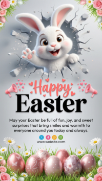 Grey Joyful Easter Celebration Instagram Story template