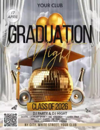 Grey Joyful Graduation Party Flyer Video template