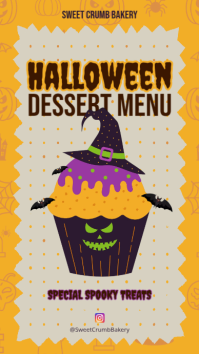 Grey Halloween Dessert Menu เรื่องราวบน Instagram Template - Page 1