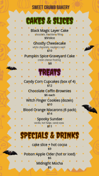 Grau Halloween Dessert Menu Instagram-verhaal Template - Page 2
