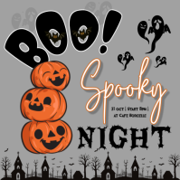 Grey Halloween Event Message Instagram Template