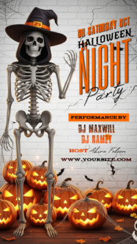 Grey Halloween Party เรื่องราวบน Instagram Template