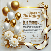 Grey Joyful Happy Birthday Card Square (1:1) template