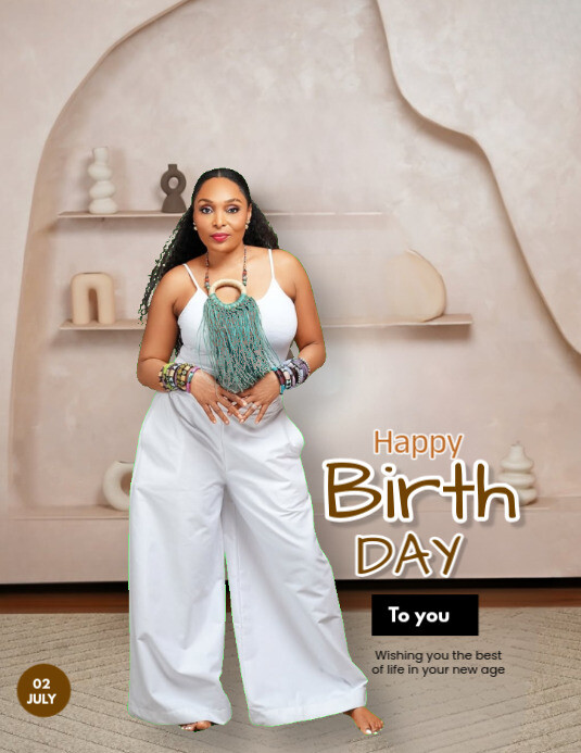 Grey Joyful Happy Birthday Design  Flyer (us Letter) 传单(美国信函) template