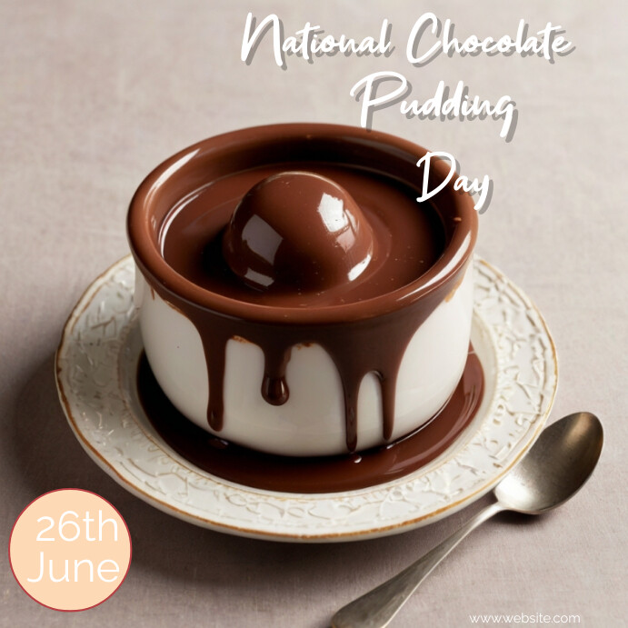 Plantilla de Grey Joyful Happy Chocolate Pudding Day Inst | PosterMyWall