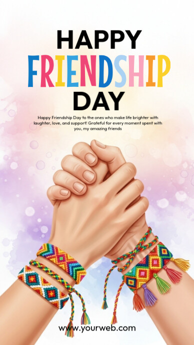 Grey Joyful Happy Friendship Day Instagram Story template