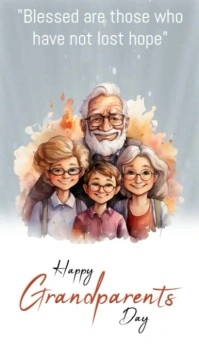 Grey Joyful Happy Grandparents Day Instagram Story template