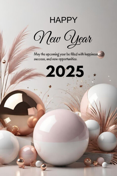 Copy of Grey Joyful Happy New Year Poster | PosterMyWall