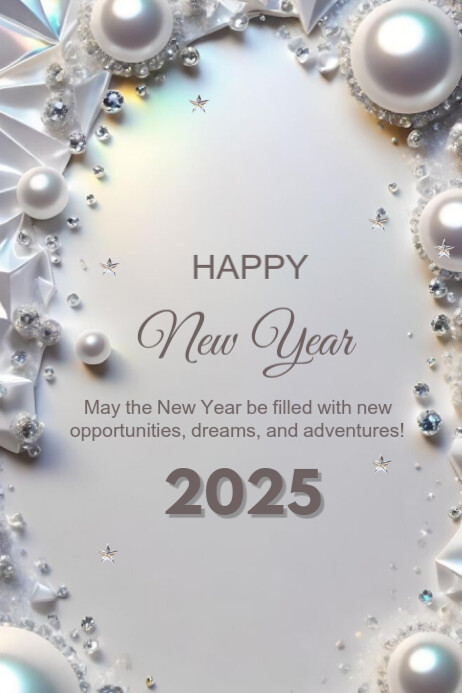 Grey Joyful Happy New Year Poster Template | PosterMyWall