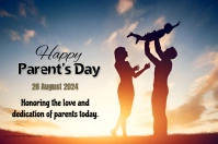 Grey Joyful Happy Parents Day  Label template