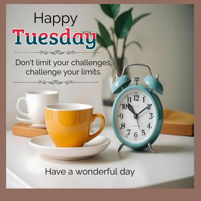 Grey Joyful Happy Tuesday Morning Quote Inst Template | PosterMyWall