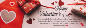 Grey Joyful Happy Valentines Day Email Header template