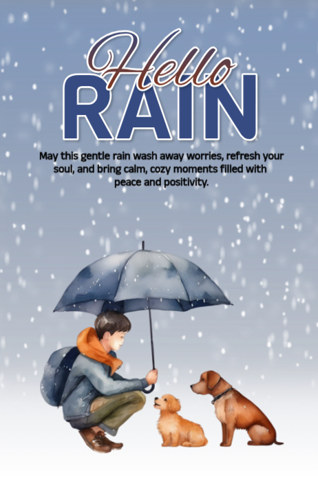 Plantilla de Grey Joyful Hello Winter Raining Poster | PosterMyWall
