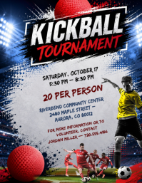 Grey Kickball Tournament Ulotka Template