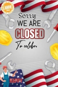 Grey Joyful Labour Day Flyer Pinterest Graphic template