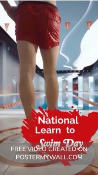 Grey Joyful Learn To Swim Day Instagram Reel template
