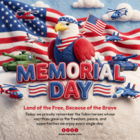 Grey Joyful Memorial Day Instagram Post template