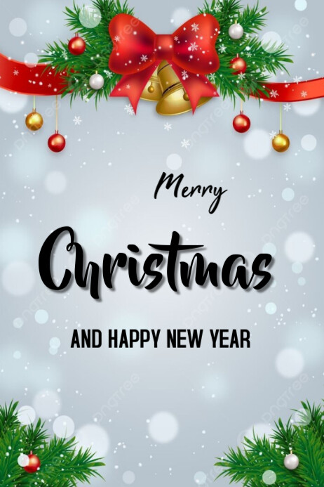 Grey Joyful Merry Christmas And New Year Templates Online Greeting ...