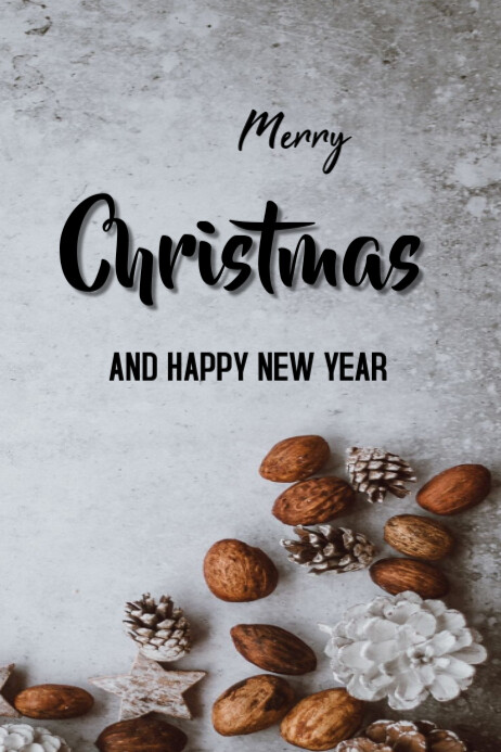 Plantilla de Grey Joyful Merry Christmas And New Year Templates Online ...