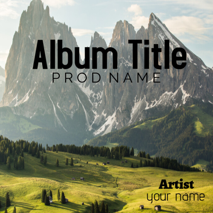 Grey Joyful Mountain Album Cover Template | PosterMyWall