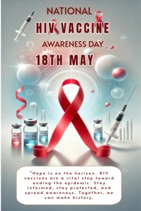Grey Joyful National Hiv Vaccine Awareness Day  Pinterest Graphic template