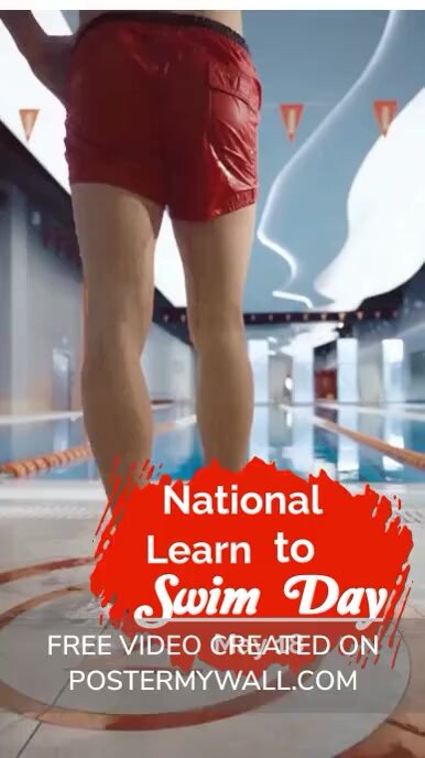 Grey Joyful National Learn Swim Day Instagram Instagram-reel template