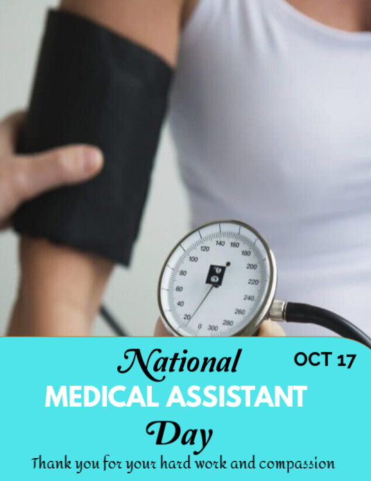 Grey Joyful National Medical Assistant Day Flyer (us Letter) template