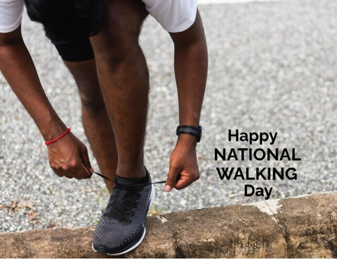 Grey Joyful National Walkimg Day Flyer (us Letter) template