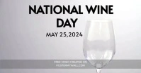 Grey Joyful National Wine Day Video  Facebook template