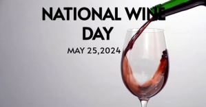 Grey Joyful National Wine Day Video  Facebook template