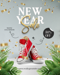 Grey Joyful New Year Sale Instagram Post Instagram Portrait template