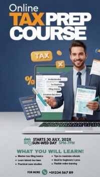 Grey Joyful Online Tax Prep Course Instagram Story Instagram-verhaal template