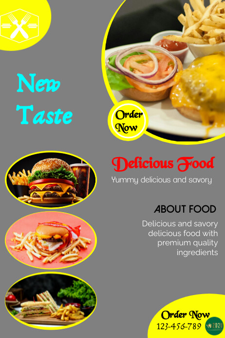 Grey Food Promotion Posters Template | PosterMyWall