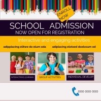 Grey Joyful School Admission Instagram Post template