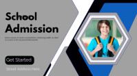 Grey Joyful School Admission Youtube Thumbnail template