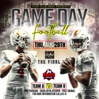 Grey Joyful Soccer Game Day Flyer Instagram Post template