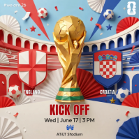 Grey Joyful Soccer Match Announcement Instagram Post template