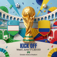 Grey Joyful Soccer Match Instagram Post template