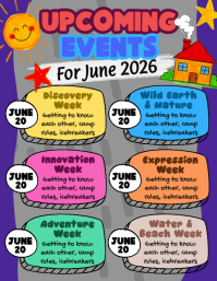 Grey Joyful Summer Camp Events Flyer Volantino (US Letter) template