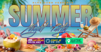 Grey Joyful Summer Night Party Facebook Shared Image Video template