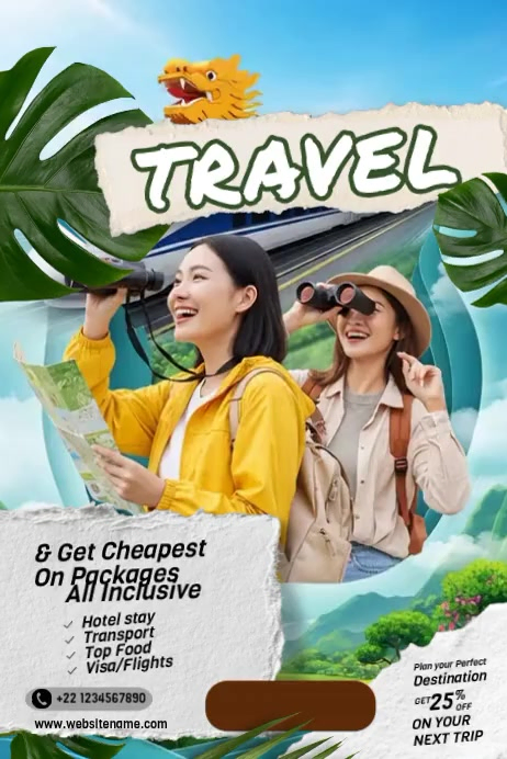 Grey Joyful Travel Promotion Poster Video Template | PosterMyWall
