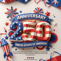 Grey Joyful United States Anniversary Instagram Post template