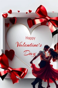 Grey Joyful Valentine's Day  Pinterest Graphic template