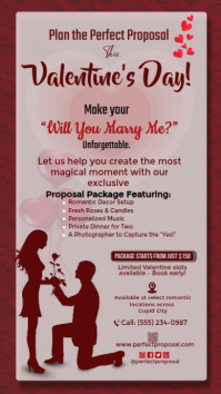 Grey Joyful Valentine’s Day Proposal Package Flyer – Romantic Event Promo Template Instagram Story